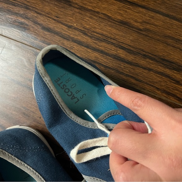 🚨($20for Live Show only!) Lacoste  Blue Canvas Sneakers - Picture 3 of 5